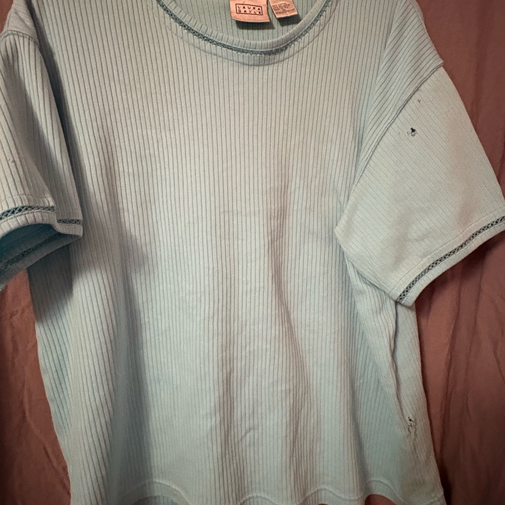 Light Blue Ribbed Laure Gayle Shirt